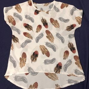 Feather print blouse